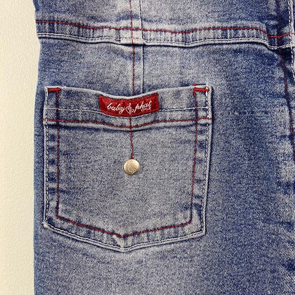 Y2K 90's Vtg Baby Phat Girls Denim Full Zip Short Sleeve Dress Size 6A - Picture 5 of 8